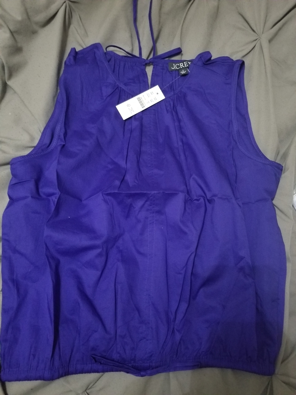 J. Crew Royal Purple Sleeveless Tie-Back Top